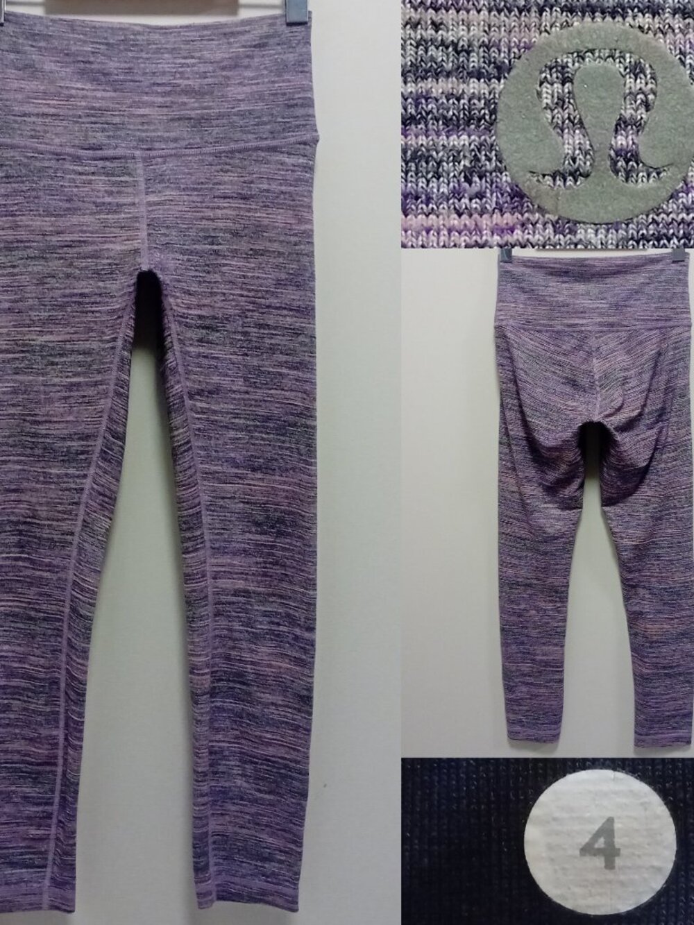 Lululemon High Times Pant Space Dye Camo Tender Violet Black Grape Luon 4 XS